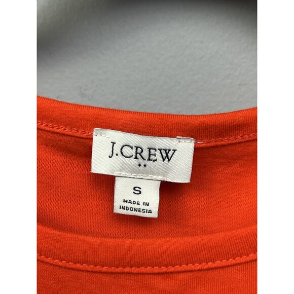 J Crew‎ Tank Top Womens Small Orange Eyelet Hem Sleeveless Ruffle Peplum Shirt - Picture 5 of 7